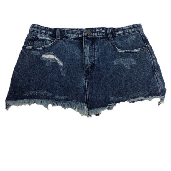 Free People Dresses & Skirts - Free People Deconstructed Distressed Denim Skirt 6